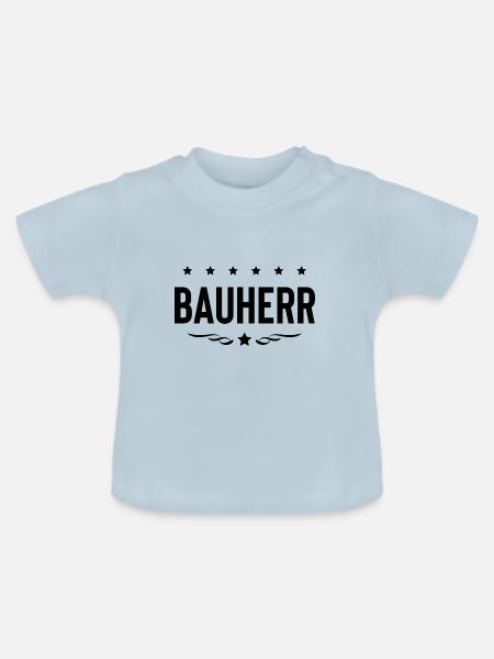 Bauherr Haus Bau - Baby Bio-T-Shirt mit Rundhals - Hellblau