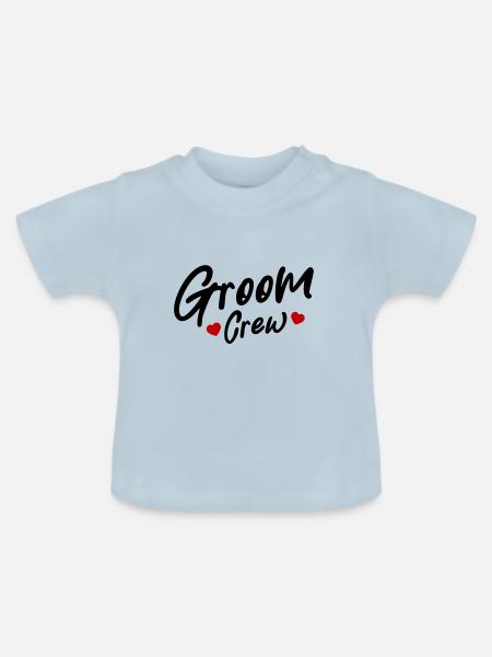 Groom Crew Herz - Baby Bio-T-Shirt mit Rundhals - Hellblau