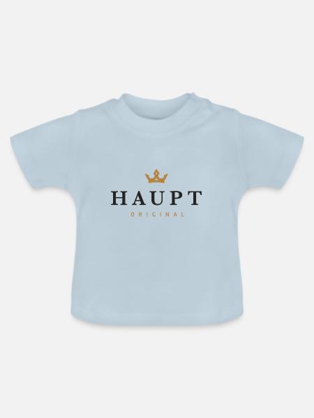 Haupt Original Familienlogo - Baby Bio-T-Shirt mit Rundhals - Hellblau
