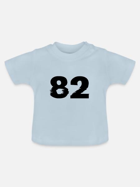 82 Zahl - Baby Bio-T-Shirt mit Rundhals - Hellblau