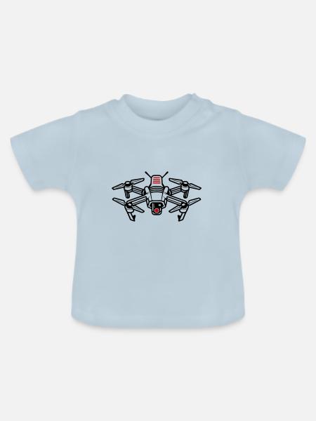 Drone Icon Silhouette - Baby Bio-T-Shirt mit Rundhals - Hellblau