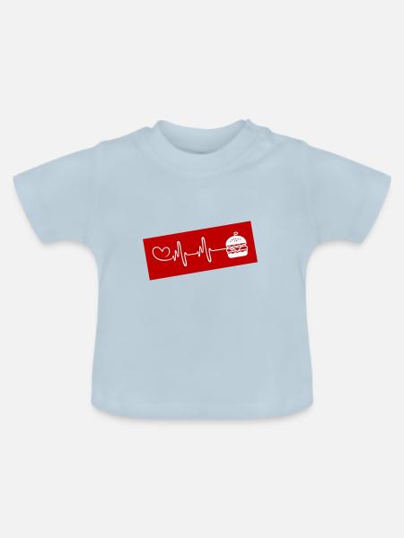 Burger Puls Herz Liebe - Baby Bio-T-Shirt mit Rundhals - Hellblau