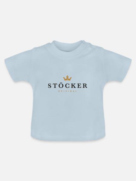 Stöcker Original Familienlogo - Baby Bio-T-Shirt mit Rundhals - Hellblau