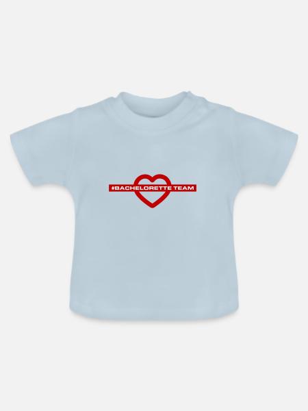 bachelorette team herz - Baby Bio-T-Shirt mit Rundhals - Hellblau