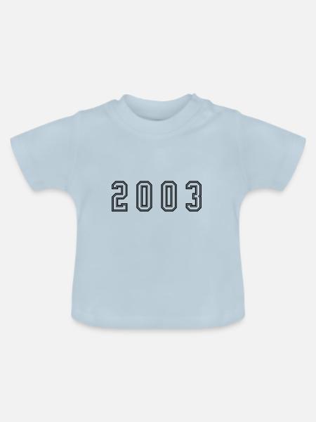 2003 Jahr Zahl - Baby Bio-T-Shirt mit Rundhals - Hellblau