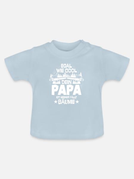 Papa Holz machen Kettensäge - Baby Bio-T-Shirt mit Rundhals - Hellblau
