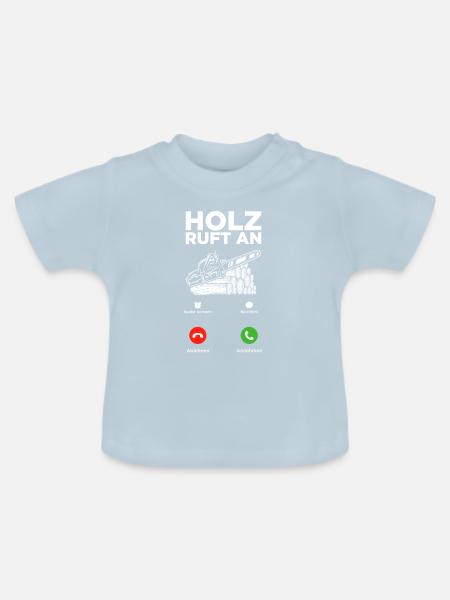 Holzfäller Waldarbeiter Holz machen Kettensäge - Baby Bio-T-Shirt mit Rundhals - Hellblau