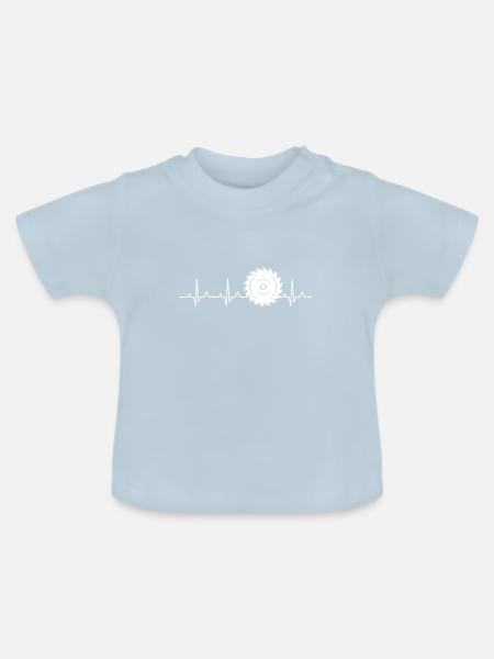 Herzschlag Tischler Schreiner Zimmerer - Baby Bio-T-Shirt mit Rundhals - Hellblau