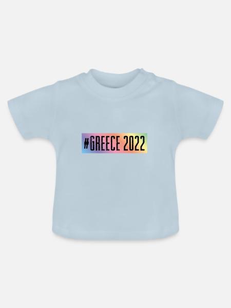 Greece 2022 - Baby Bio-T-Shirt mit Rundhals - Hellblau