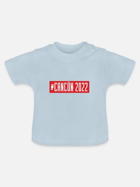 Cancun 2022 - Baby Bio-T-Shirt mit Rundhals - Hellblau