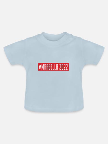 Marbella 2022 - Baby Bio-T-Shirt mit Rundhals - Hellblau