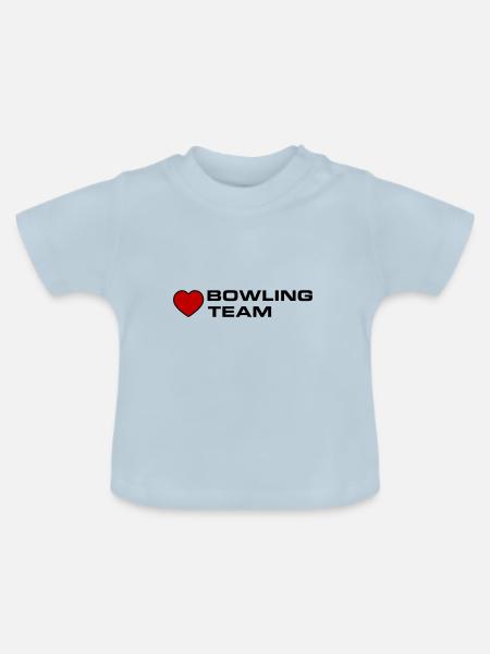 Bowling Team Herz - Baby Bio-T-Shirt mit Rundhals - Hellblau