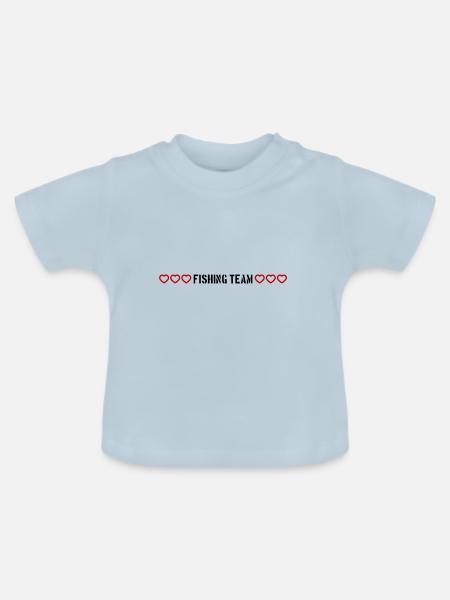 fishing team herzchen - Baby Bio-T-Shirt mit Rundhals - Hellblau