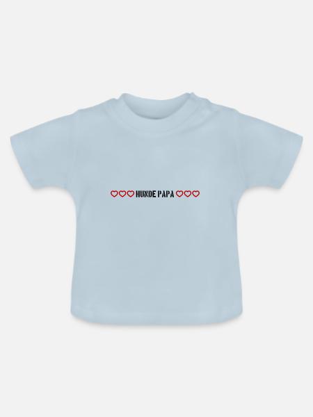 Hunde Papa Herz - Baby Bio-T-Shirt mit Rundhals - Hellblau
