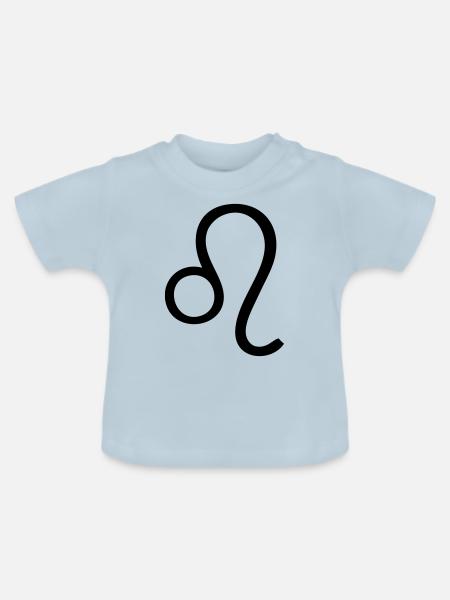 Löwe Astro Symbol - Baby Bio-T-Shirt mit Rundhals - Hellblau