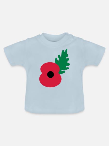 Mohnblüte by_patjila - Baby Bio-T-Shirt mit Rundhals - Hellblau