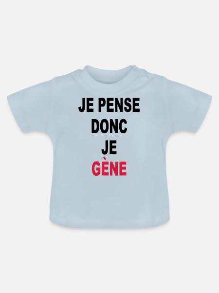 Daher denke ich, ich GENE - Baby Bio-T-Shirt mit Rundhals - Hellblau