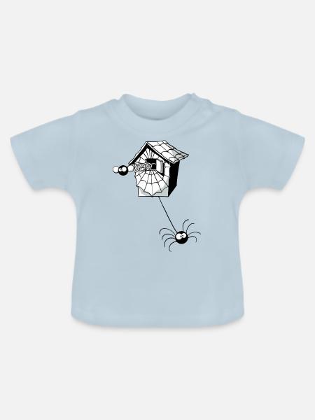 Beth die Spinne macht Kuckuck - Baby Bio-T-Shirt mit Rundhals - Hellblau