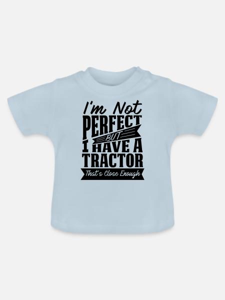 PERFEKT MIT SCHLEPPER - Baby Bio-T-Shirt mit Rundhals - Hellblau