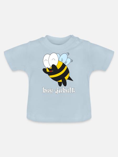 bee jubelt - Baby Bio-T-Shirt mit Rundhals - Hellblau