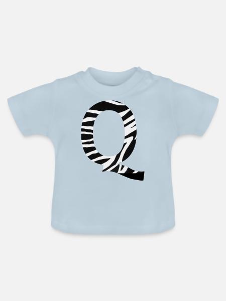 Buchstabe q zebra - Baby Bio-T-Shirt mit Rundhals - Hellblau