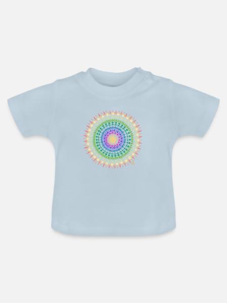 Mandala Sonnenschein - Baby Bio-T-Shirt mit Rundhals - Hellblau