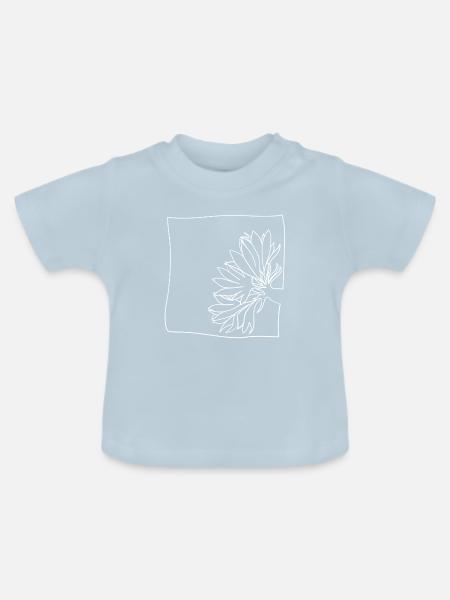 Kornblume minimalistisch - Baby Bio-T-Shirt mit Rundhals - Hellblau