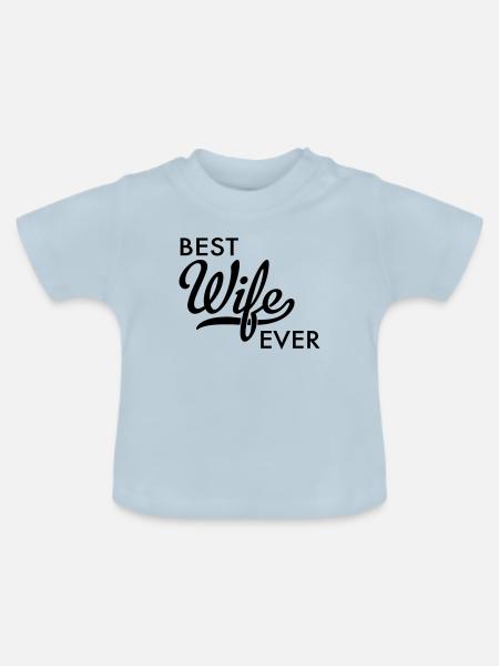 Ehefrau - Baby Bio-T-Shirt mit Rundhals - Hellblau