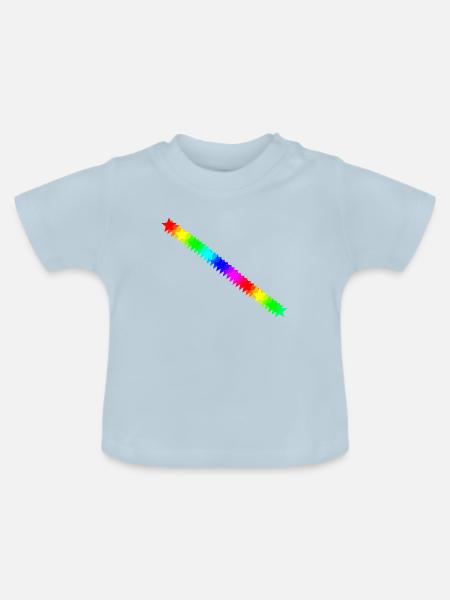 Sterne bunt Regenbogen Geschenkidee - Baby Bio-T-Shirt mit Rundhals - Hellblau