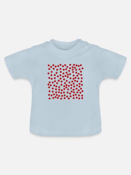 Sterne rot Geschenkidee - Baby Bio-T-Shirt mit Rundhals - Hellblau