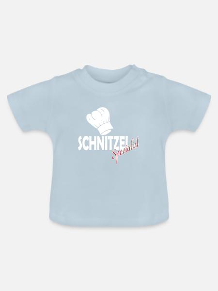 Schnitzel - Baby Bio-T-Shirt mit Rundhals - Hellblau