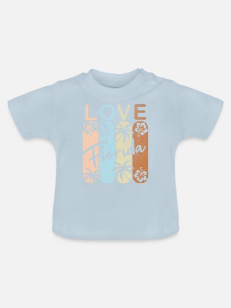 Florida - Baby Bio-T-Shirt mit Rundhals - Hellblau