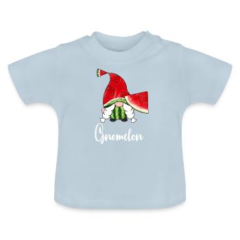 Gnome Wassermelone Dekor Gnomelon National Watermelo - Baby Bio-T-Shirt mit Rundhals - Hellblau - Vorne