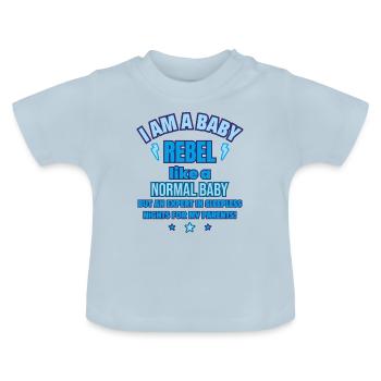 Baby Rebell Lustiges Geburtsgeschenk - Baby Bio-T-Shirt mit Rundhals - Hellblau - Vorne