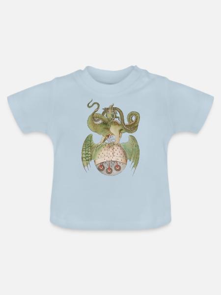 Mittelalter Drache - Baby Bio-T-Shirt mit Rundhals - Hellblau
