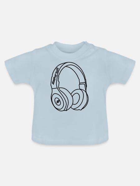 Kopfhörer - Comic - Aimpursuit - Baby Bio-T-Shirt mit Rundhals - Hellblau