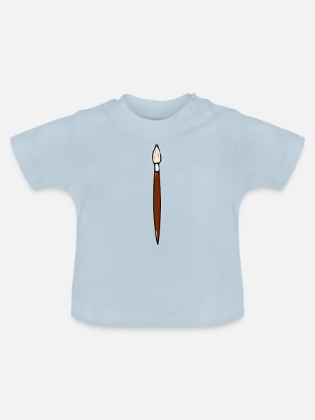 Pinsel - Baby Bio-T-Shirt mit Rundhals - Hellblau