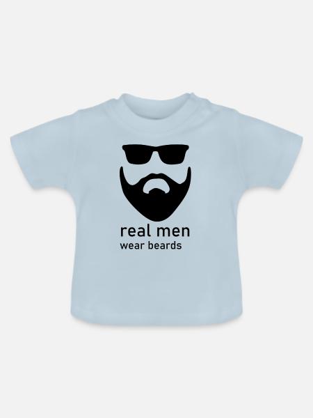 real men - Baby Bio-T-Shirt mit Rundhals - Hellblau