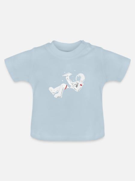 Astronaut entspannen - Baby Bio-T-Shirt mit Rundhals - Hellblau