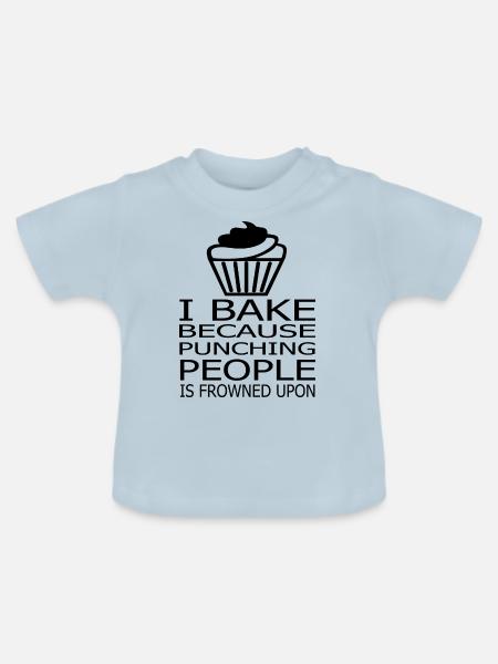 Backen Baking - Baby Bio-T-Shirt mit Rundhals - Hellblau