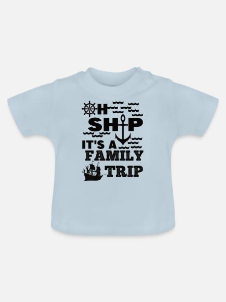 Family ship trip - Baby Bio-T-Shirt mit Rundhals - Hellblau