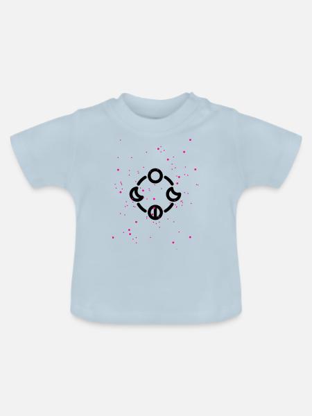 Mondphasen - Baby Bio-T-Shirt mit Rundhals - Hellblau