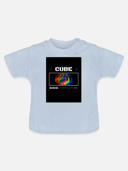 Cube - Baby Bio-T-Shirt mit Rundhals - Hellblau