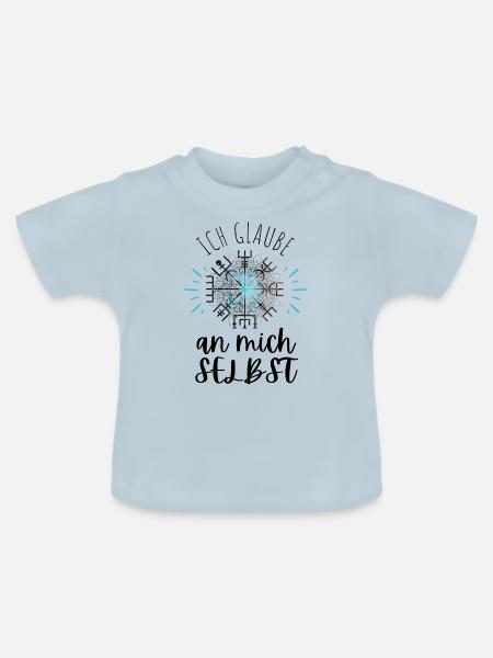 Wegweiser Motivation - VEGVISIR - Baby Bio-T-Shirt mit Rundhals - Hellblau