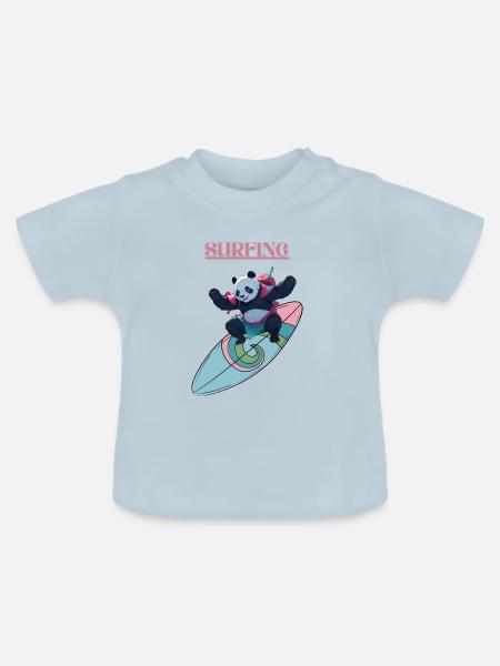 Surfing - Baby Bio-T-Shirt mit Rundhals - Hellblau