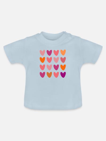 Herzchen - Baby Bio-T-Shirt mit Rundhals - Hellblau