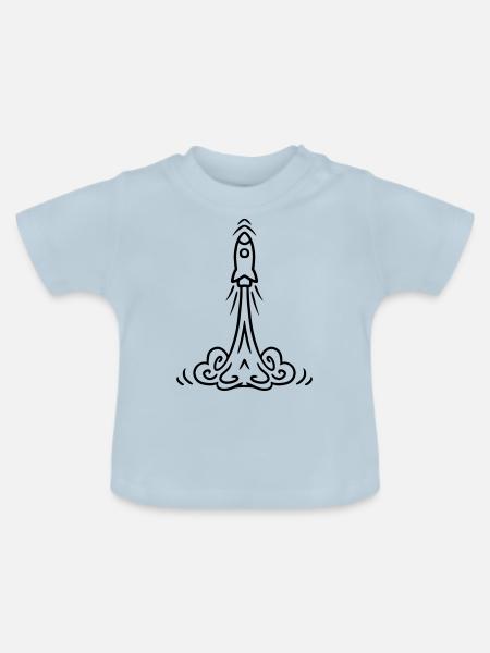 Rocket launch Raketenstart - Rakete Geschenkidee - Baby Bio-T-Shirt mit Rundhals - Hellblau