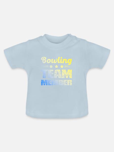 Bowling Team - Baby Bio-T-Shirt mit Rundhals - Hellblau