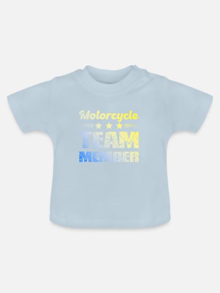 Motorcycle Team - Baby Bio-T-Shirt mit Rundhals - Hellblau