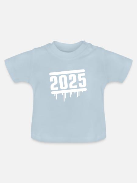 2025 Jahr - Baby Bio-T-Shirt mit Rundhals - Hellblau